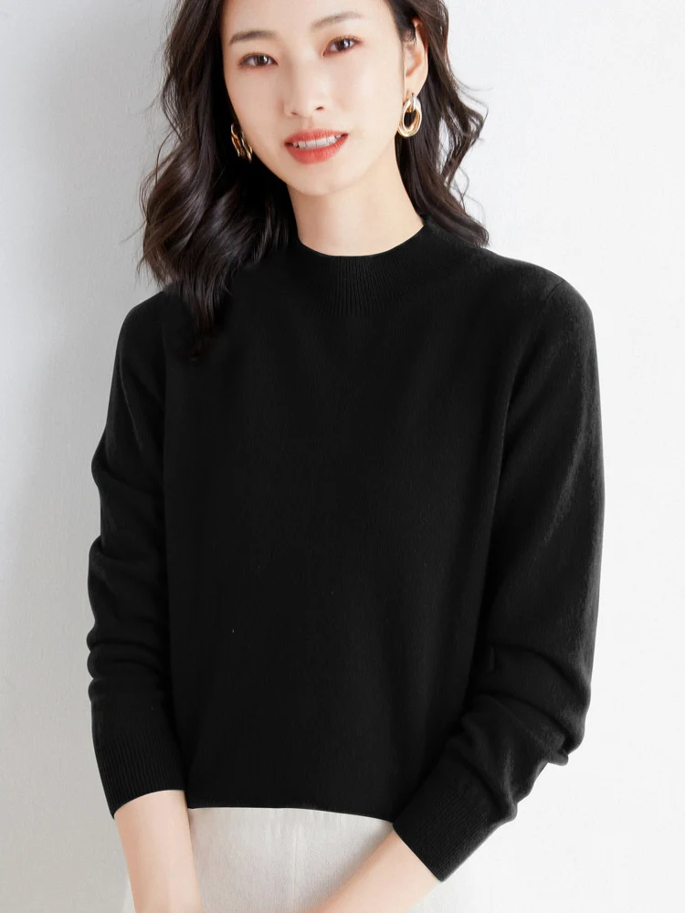 Damen Kurzrollkragen Feinstrickpullover mit leichtem Mohair-Effekt Nord Taschen