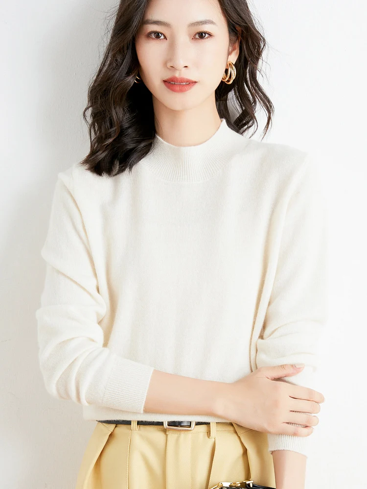 Damen Kurzrollkragen Feinstrickpullover mit leichtem Mohair-Effekt Nord Taschen