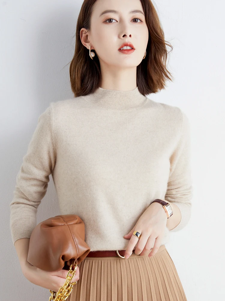Damen Kurzrollkragen Feinstrickpullover mit leichtem Mohair-Effekt Nord Taschen