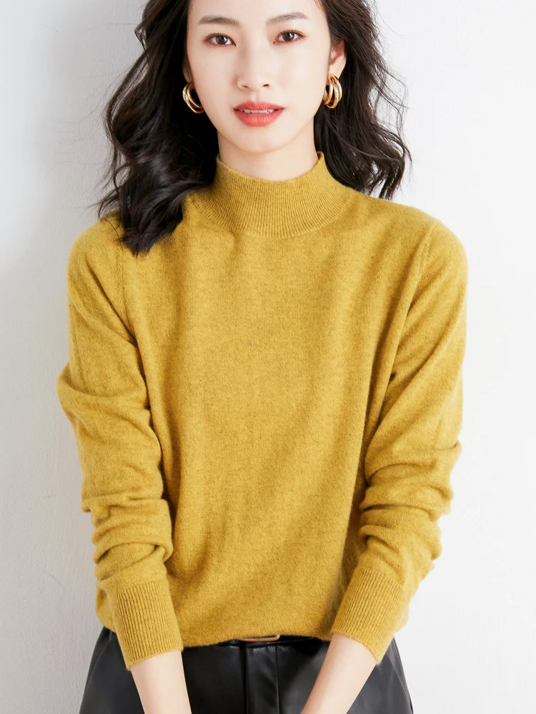 Damen Kurzrollkragen Feinstrickpullover mit leichtem Mohair-Effekt Nord Taschen
