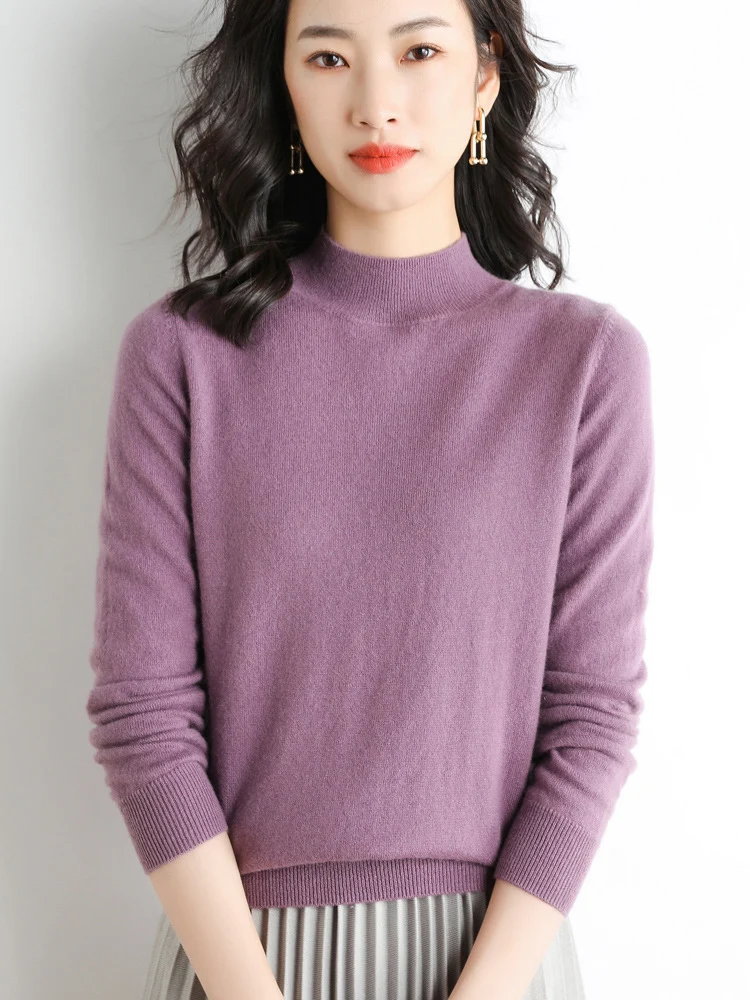 Damen Kurzrollkragen Feinstrickpullover mit leichtem Mohair-Effekt Nord Taschen