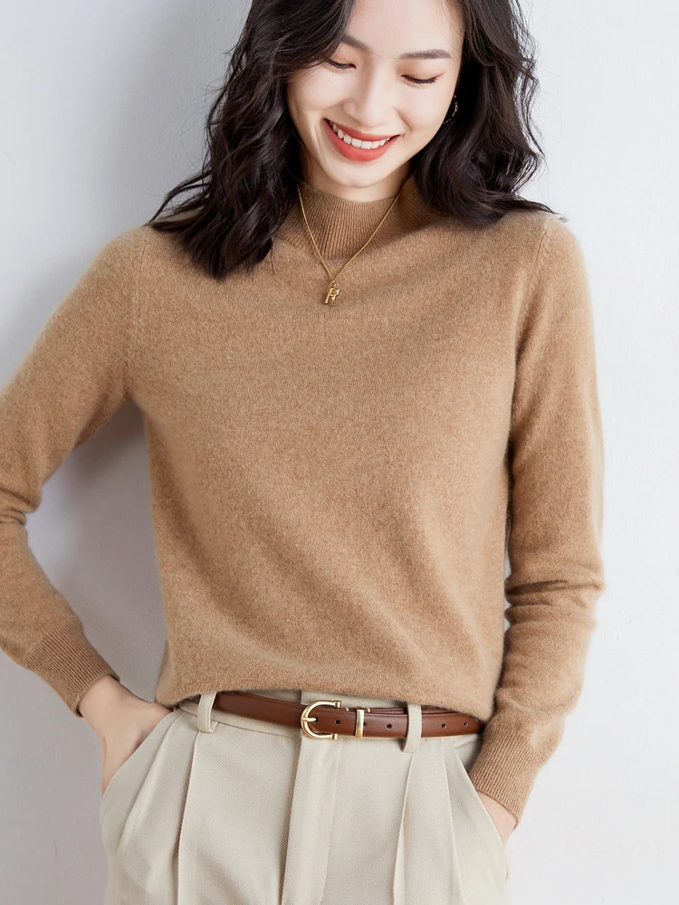 Damen Kurzrollkragen Feinstrickpullover mit leichtem Mohair-Effekt Nord Taschen