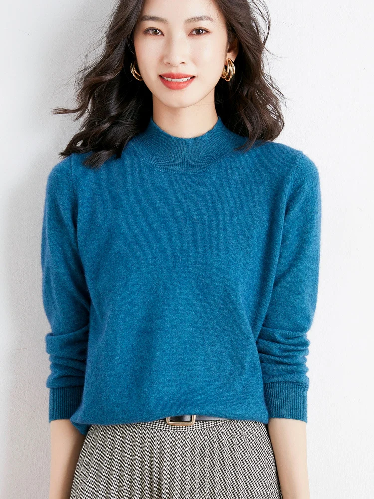 Damen Kurzrollkragen Feinstrickpullover mit leichtem Mohair-Effekt Nord Taschen