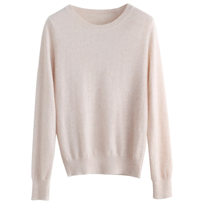 Damen Kurzgeschnittener Feinstrickpullover mit Rundhalsausschnitt und geripptem Bund Nord Taschen