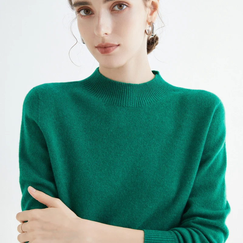 Damen Kurz-Mockneck-Pullover aus Kaschmir‑Look mit leichter Flauschoptik Nord Taschen