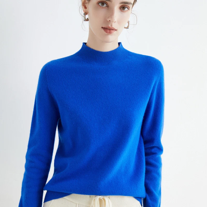 Damen Kurz-Mockneck-Pullover aus Kaschmir‑Look mit leichter Flauschoptik Nord Taschen