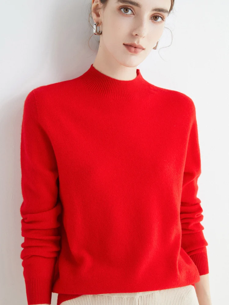 Damen Kurz-Mockneck-Pullover aus Kaschmir‑Look mit leichter Flauschoptik Nord Taschen