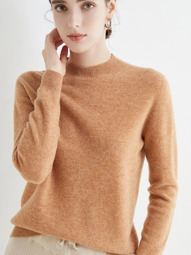 Damen Kurz-Mockneck-Pullover aus Kaschmir‑Look mit leichter Flauschoptik Nord Taschen