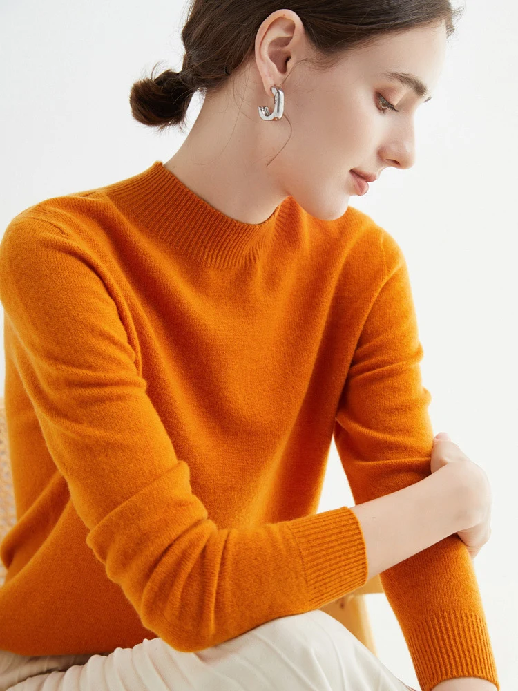 Damen Kurz-Mockneck-Pullover aus Kaschmir‑Look mit leichter Flauschoptik Nord Taschen