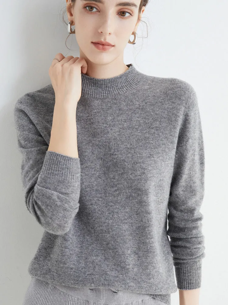 Damen Kurz-Mockneck-Pullover aus Kaschmir‑Look mit leichter Flauschoptik Nord Taschen