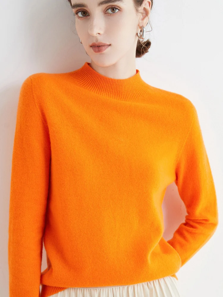 Damen Kurz-Mockneck-Pullover aus Kaschmir‑Look mit leichter Flauschoptik Nord Taschen