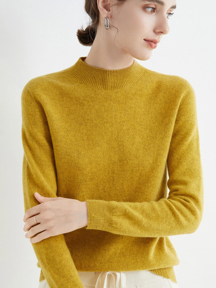 Damen Kurz-Mockneck-Pullover aus Kaschmir‑Look mit leichter Flauschoptik Nord Taschen