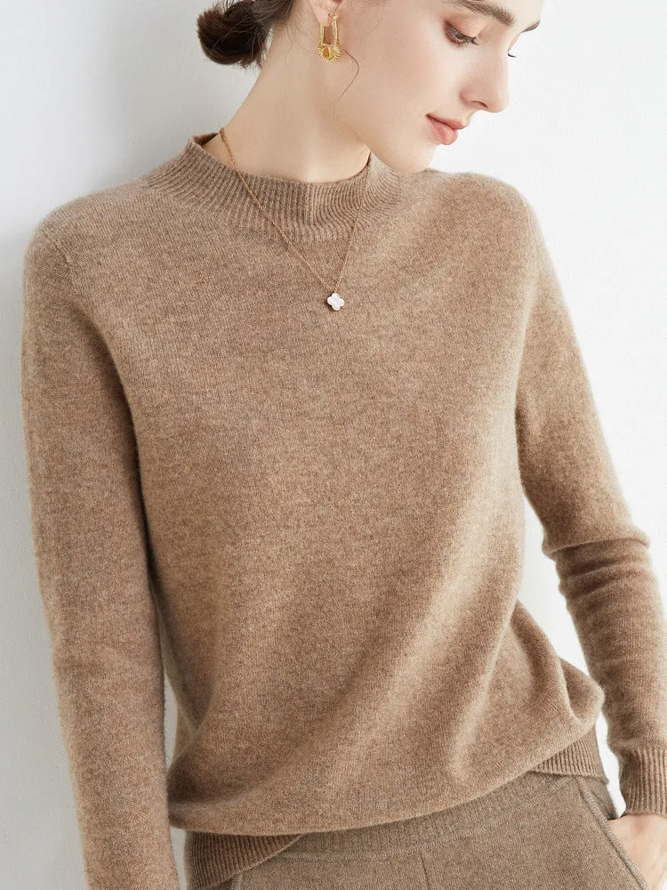 Damen Kurz-Mockneck-Pullover aus Kaschmir‑Look mit leichter Flauschoptik Nord Taschen