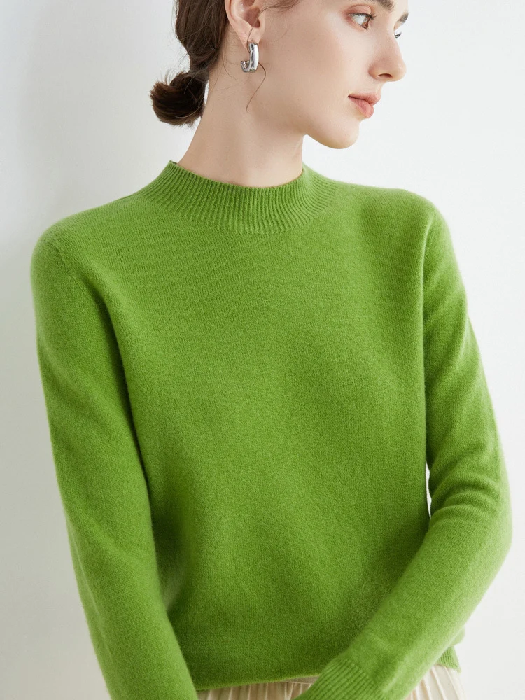 Damen Kurz-Mockneck-Pullover aus Kaschmir‑Look mit leichter Flauschoptik Nord Taschen
