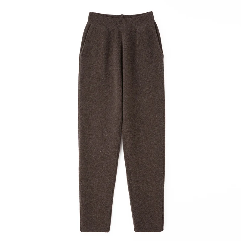 Damen Kaschmir‑Optik Strickhose mit elastischem Bund, konischer Silhouette und Eingrifftaschen Nord Taschen