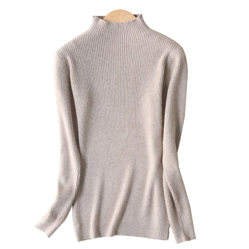 Damen Figurbetonter Feinstrick-Rollkragenpullover mit extrafeiner Rippenstruktur und kaschmirweicher Haptik Nord Taschen