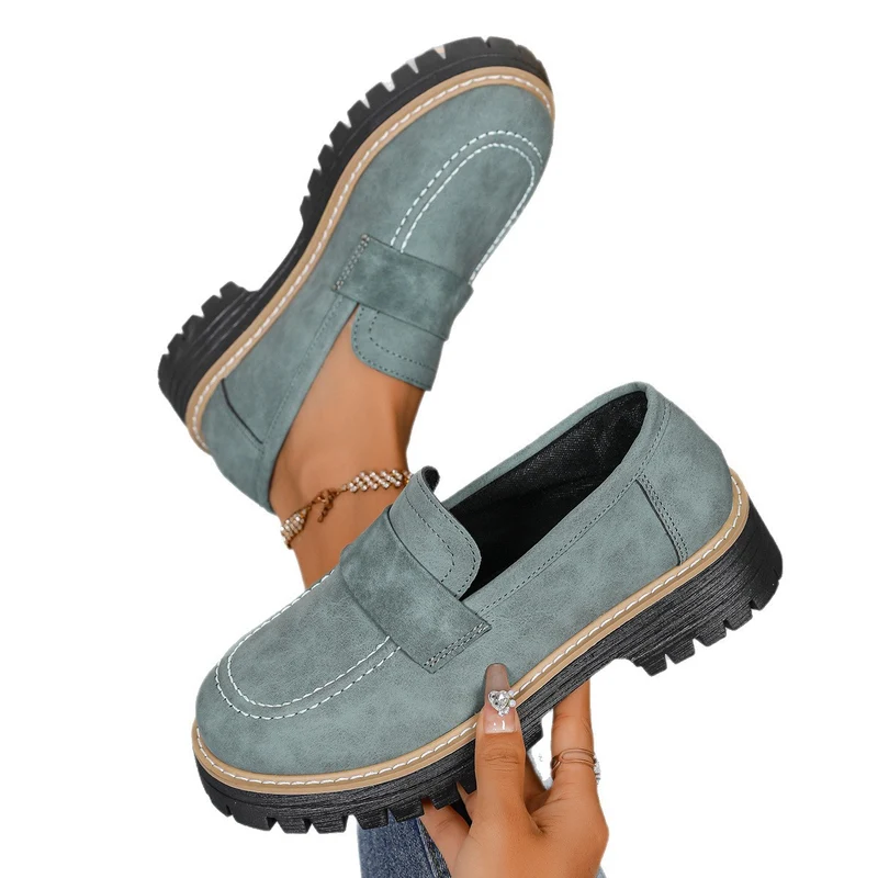 Damen Chunky Loafer mit profilierter Lug-Sohle und Velours‑Optik Nord Taschen