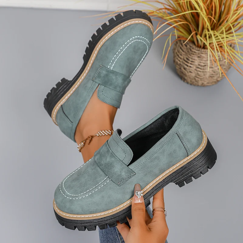 Damen Chunky Loafer mit profilierter Lug-Sohle und Velours‑Optik Nord Taschen
