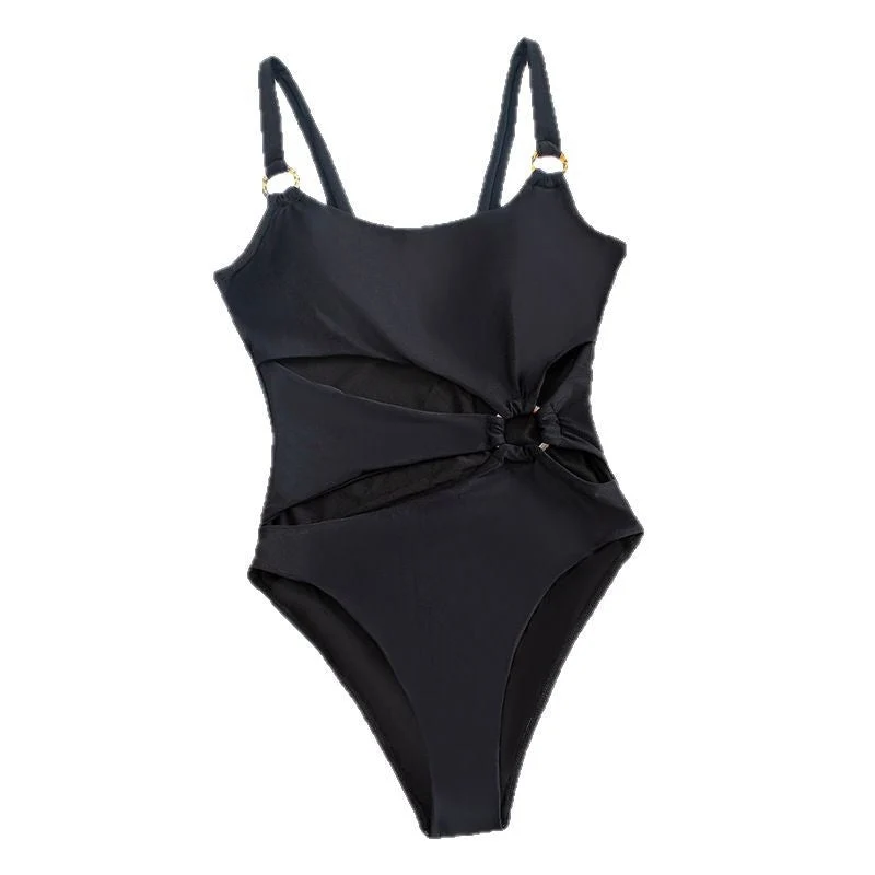 Damen Einteiliger Badeanzug mit innovativem Cut-Out und modischem Ringdetail