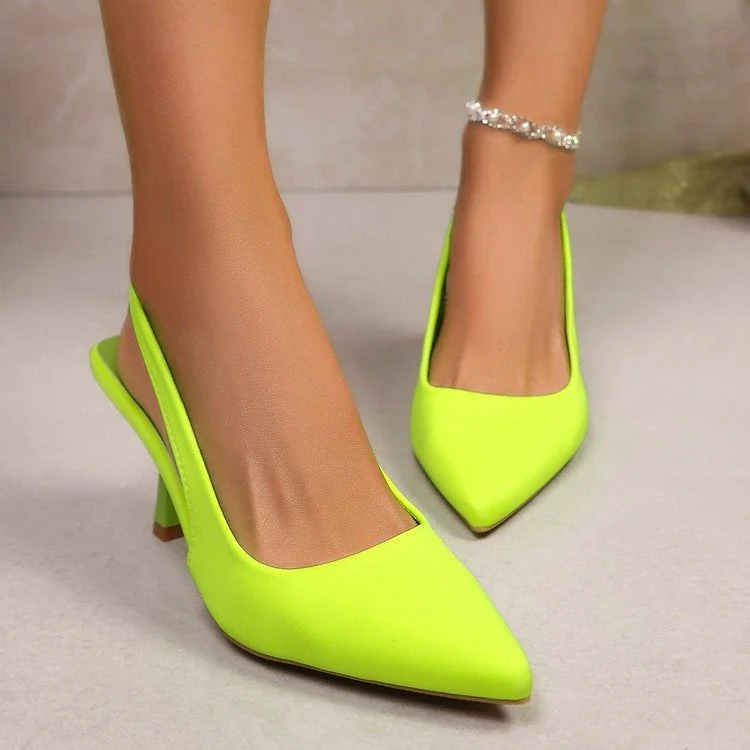 Damen Elegante Slingback-Pumps mit glänzendem Riemendesign