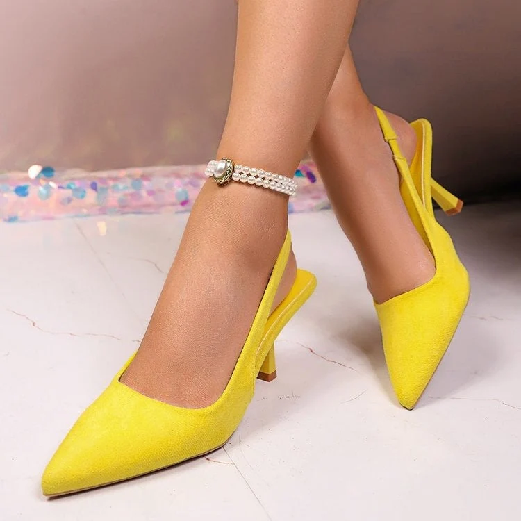 Damen Elegante Slingback-Pumps mit glänzendem Riemendesign