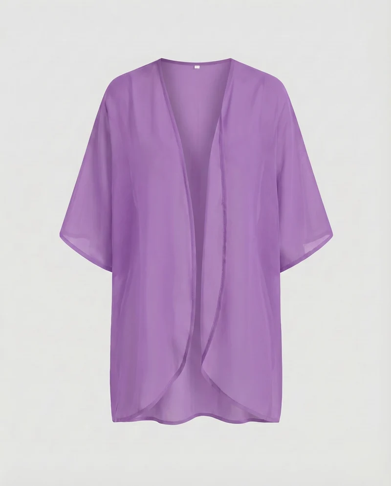 Damen Chiffon-Kimono-Überwurf Floraler Druck Fledermausärmel Offen