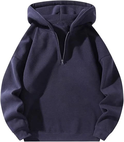 Herren sportlicher Kapuzenpullover mit halbem Reißverschluss