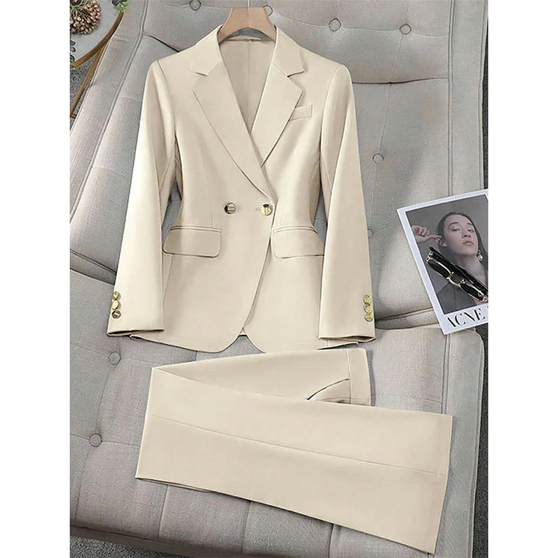 Damen Elegantes Blazer- und Hosen-Set Nord Taschen