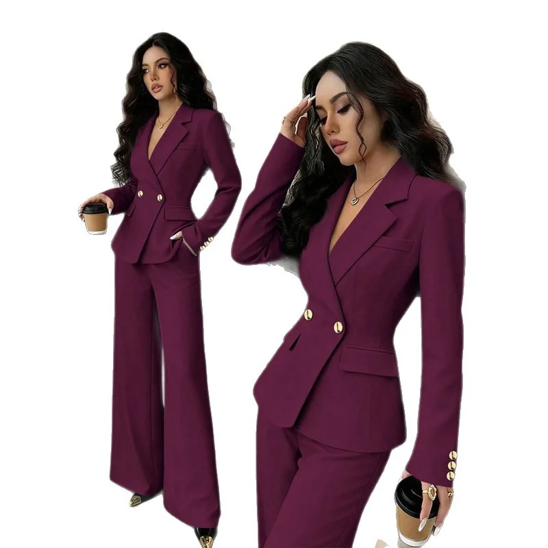 Damen Elegantes Blazer- und Hosen-Set Nord Taschen
