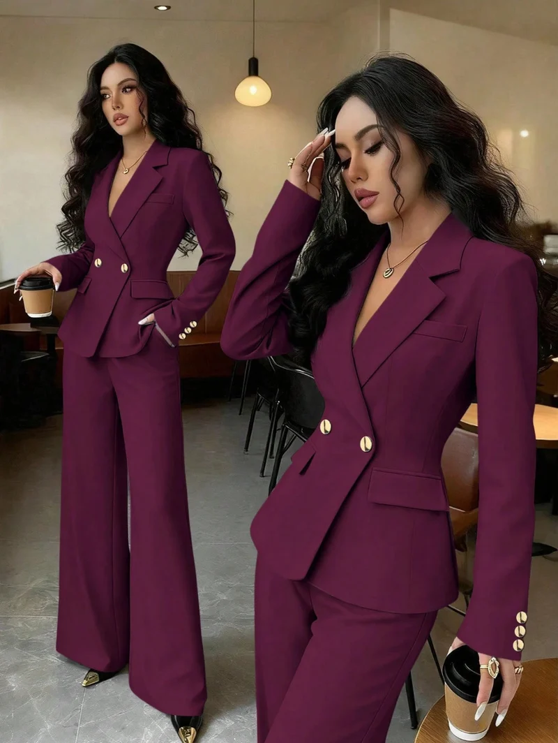 Damen Elegantes Blazer- und Hosen-Set Nord Taschen