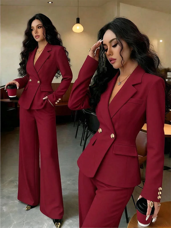 Damen Elegantes Blazer- und Hosen-Set Nord Taschen
