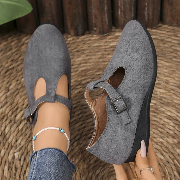 Damen elegante Wedge-Pantoletten mit überkreuzten Riemen und komfortablem Fußbett