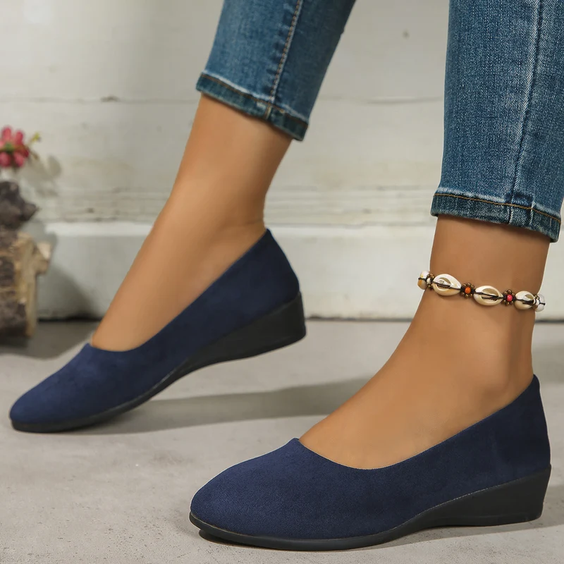 Damen elegante Wedge-Pantoletten mit überkreuzten Riemen und komfortablem Fußbett