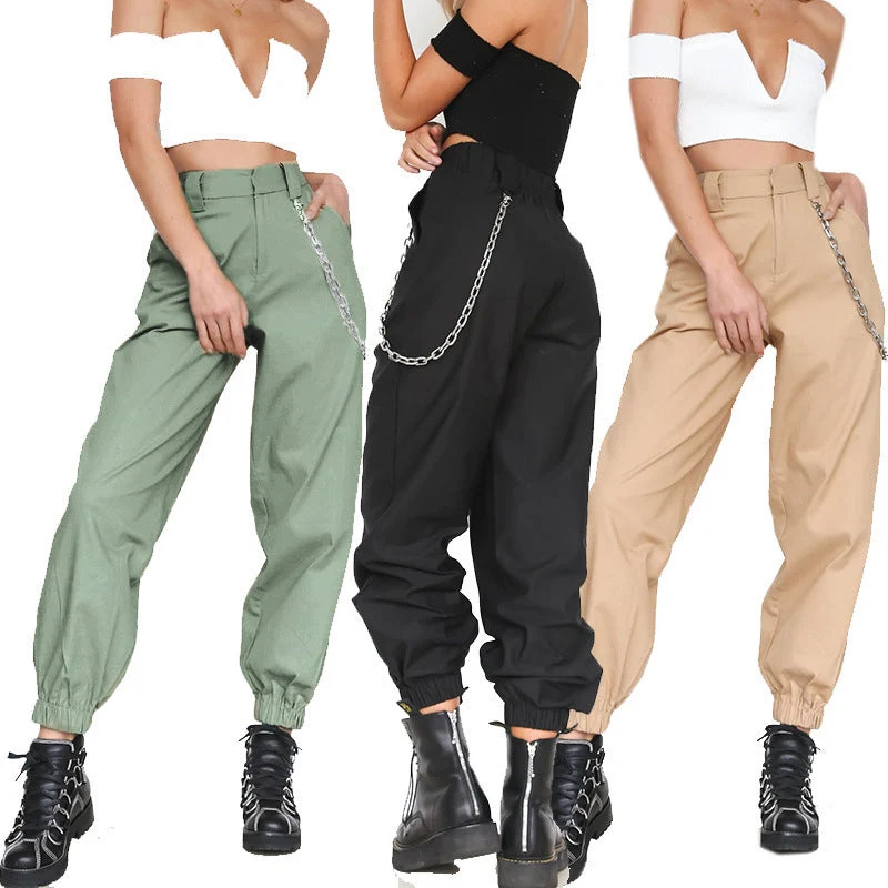 Damen Baggy-Hose mit Kettendetails und komfortablem Bund - Vittorelli