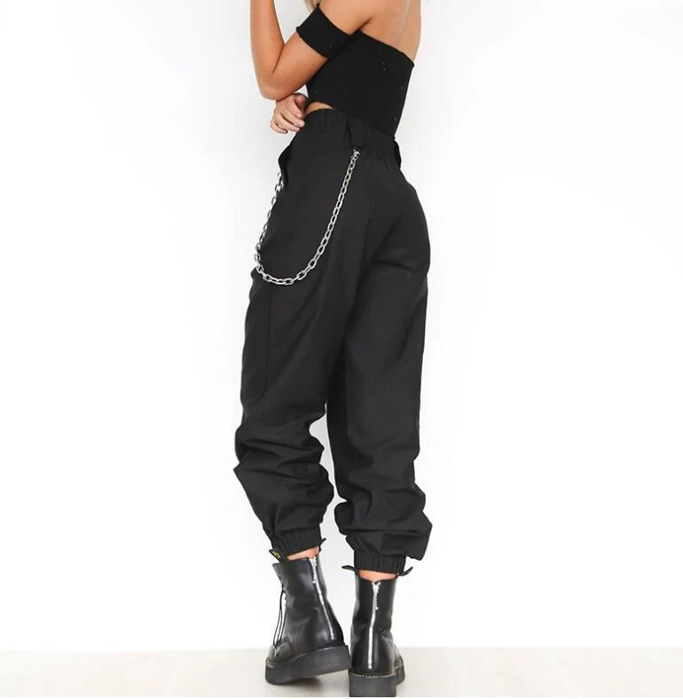 Damen Baggy-Hose mit Kettendetails und komfortablem Bund - Vittorelli