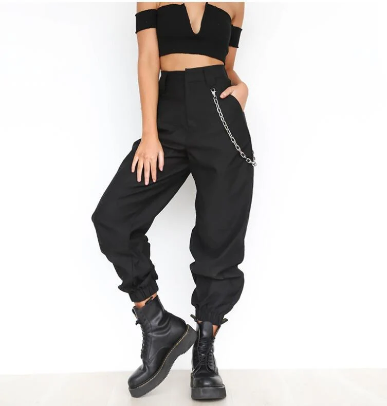 Damen Baggy-Hose mit Kettendetails und komfortablem Bund - Vittorelli