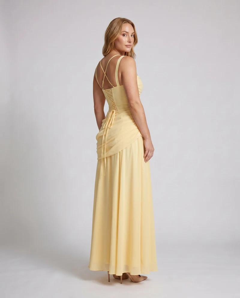Damen Elegantes langes Cocktailkleid mit raffinierter Drapierung - Arvani