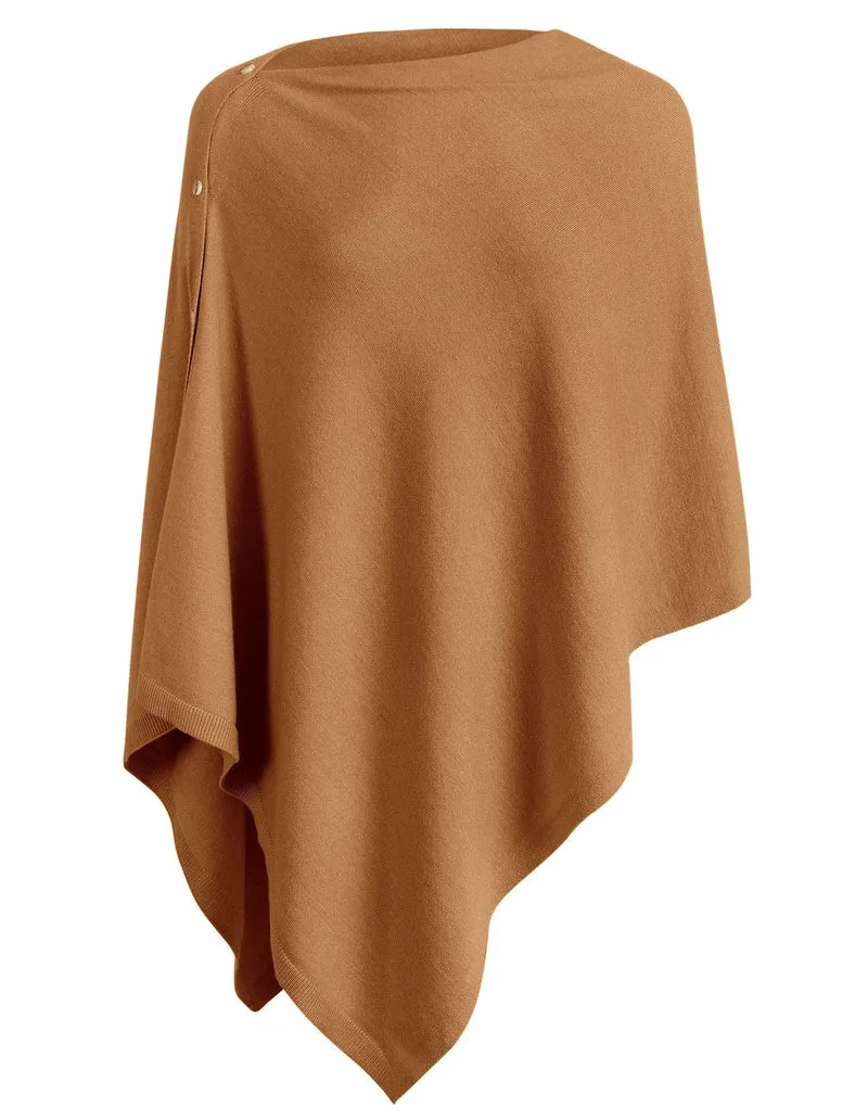 Damen vielseitiger Poncho aus hochwertiger Materialmischung Avellé