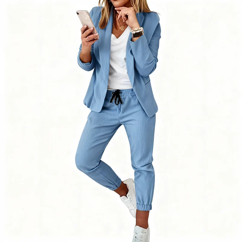 Damen Blazer Set – Blazer mit Hose, Jogger Anzug Damen