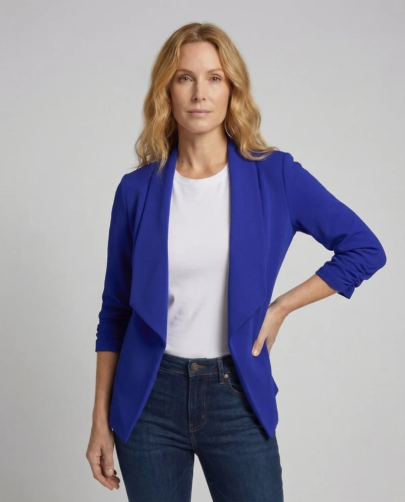 Damen Wasserfall Blazer Kurz