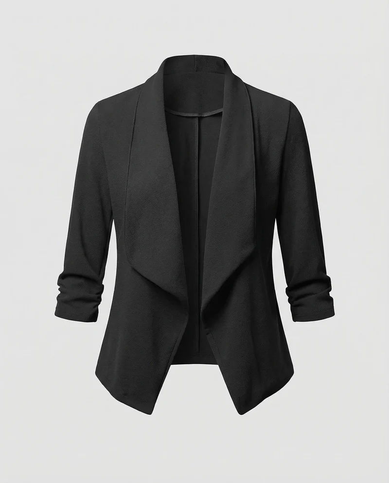 Damen Wasserfall Blazer Kurz