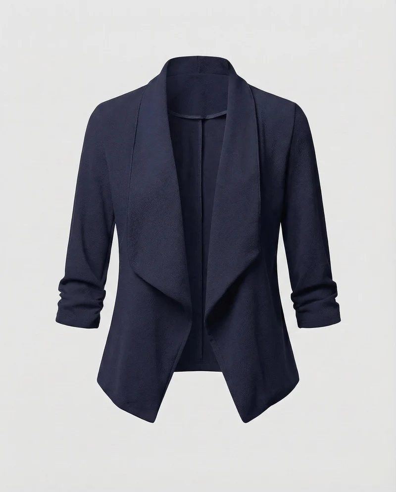 Damen Wasserfall Blazer Kurz