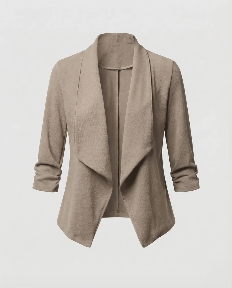 Damen Wasserfall Blazer Kurz