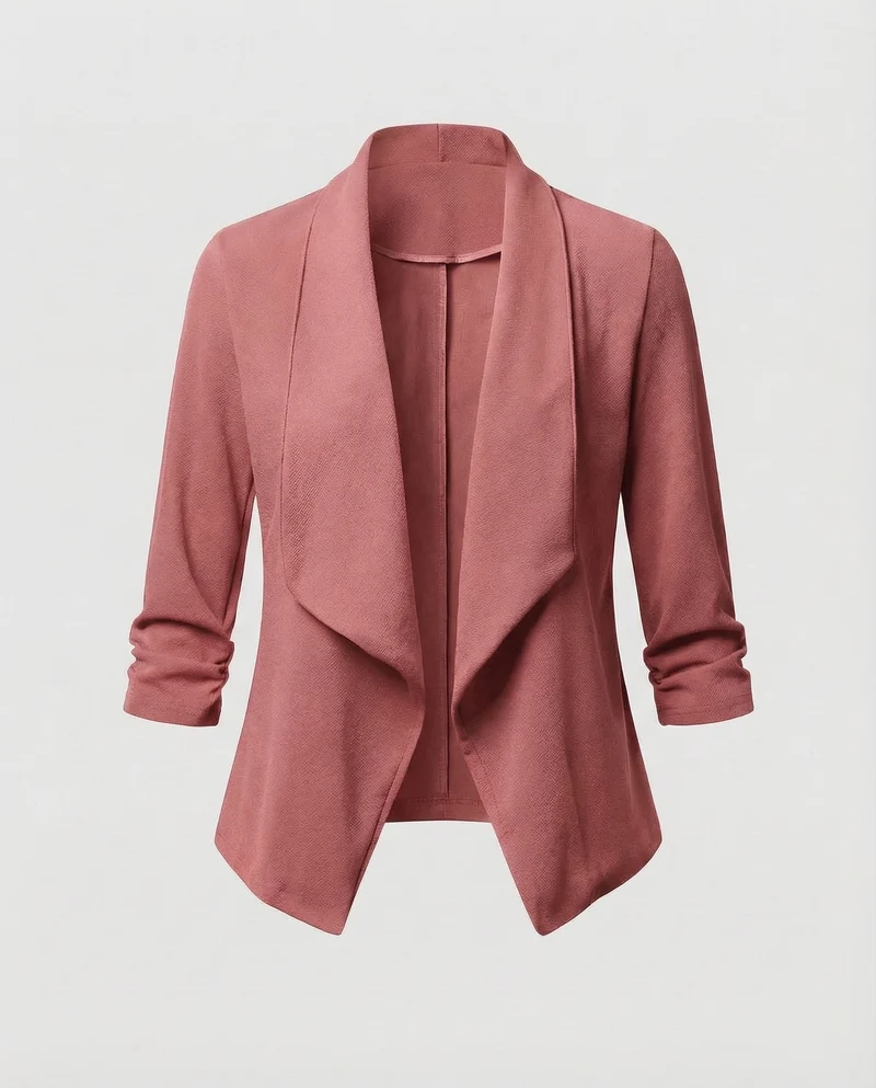 Damen Wasserfall Blazer Kurz