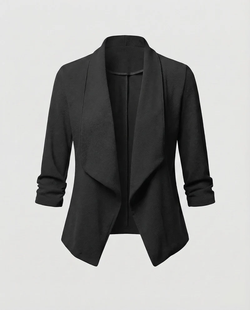 Damen Wasserfall Blazer Kurz