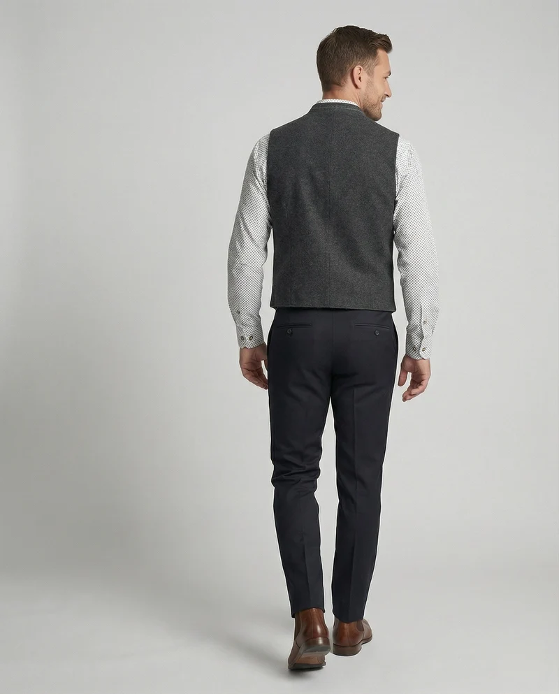 Nord Taschen - Elegante Herren Trachtenweste Grau Traditionell