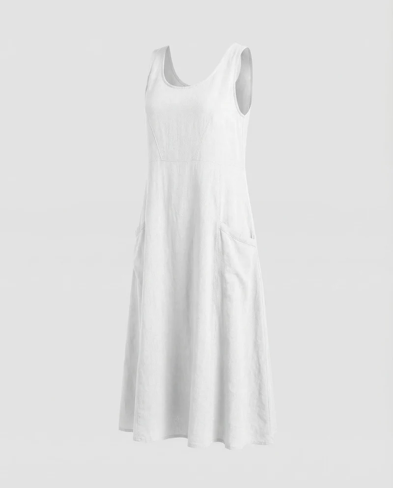 Damen Swing-Kaftankleid Großzügige Seitentaschen