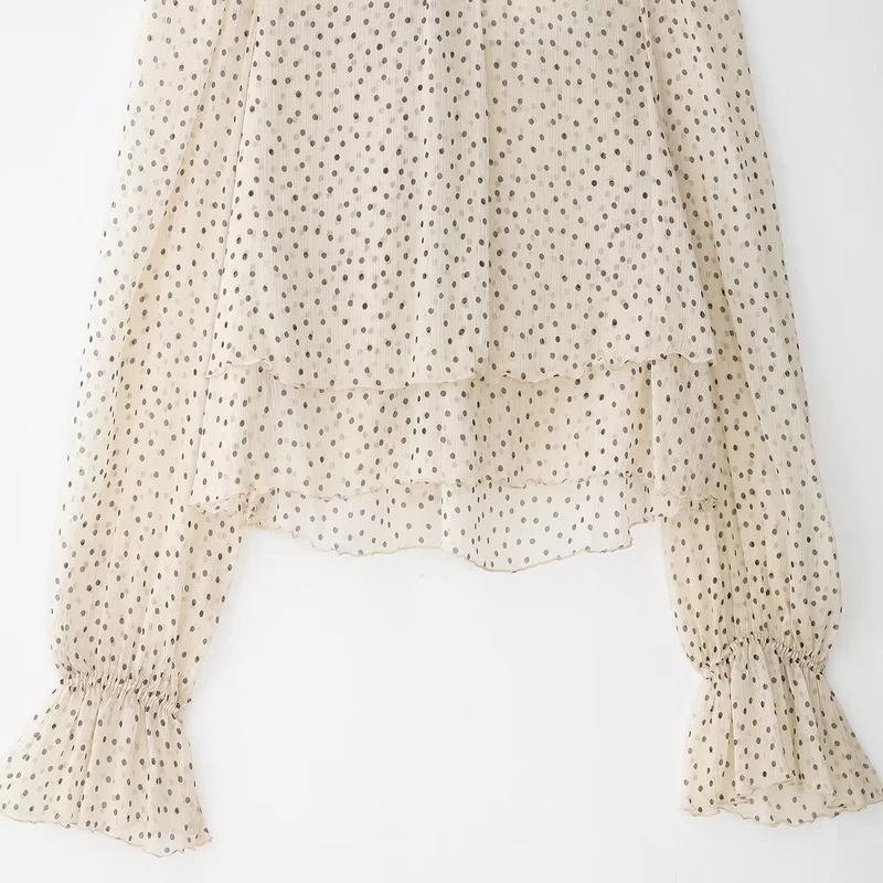 Damen Transparente Chiffonbluse mit Schluppe, Lagenoptik und Ballonärmeln Nord Taschen