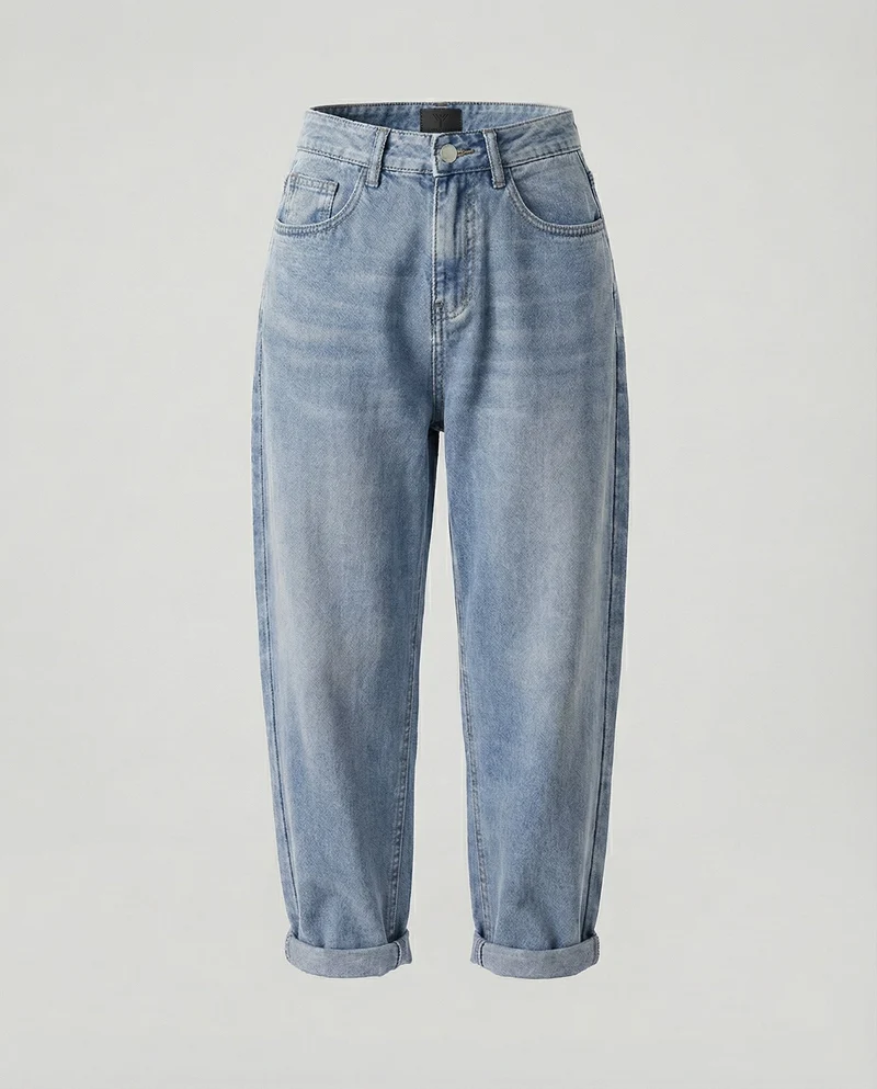 Damen Klassische Konisch zulaufend Denim Denim-Hose