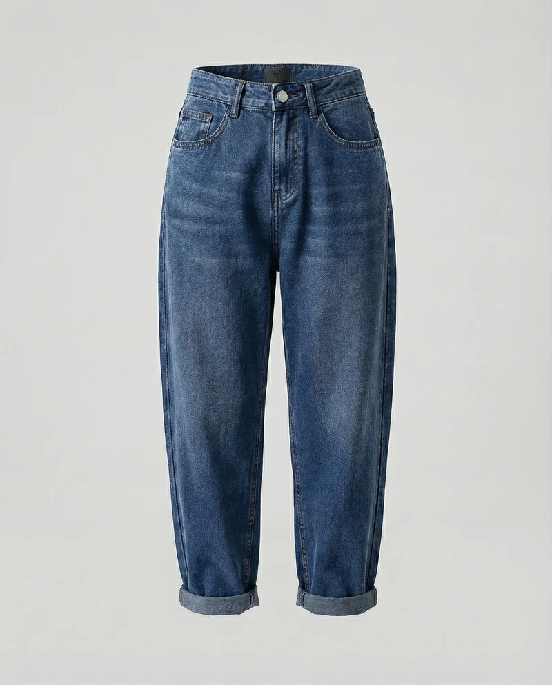 Damen Klassische Konisch zulaufend Denim Denim-Hose
